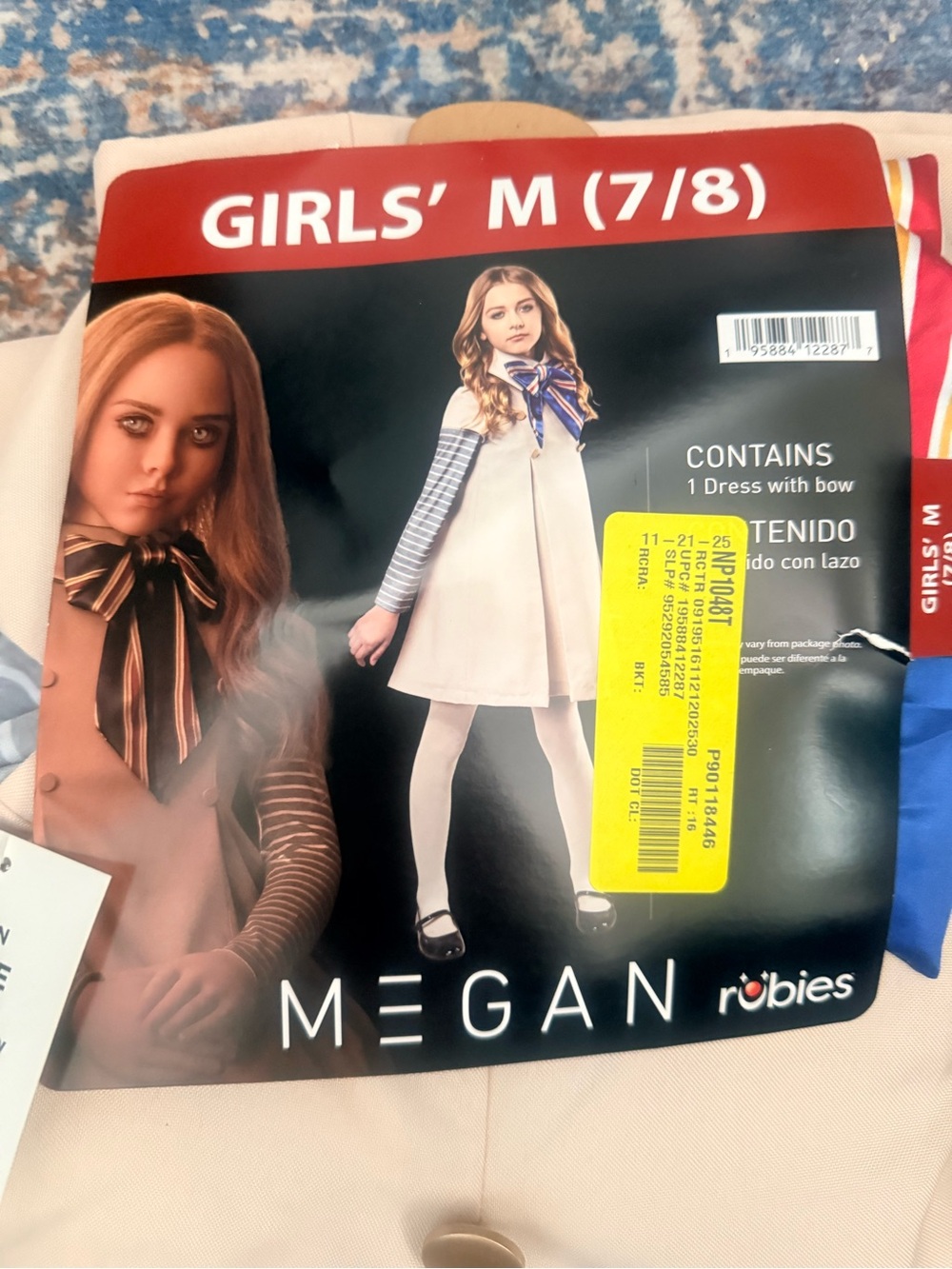 M3GAN Costume Dress with Blue & Red Striped Bow - Picture 2 of 4